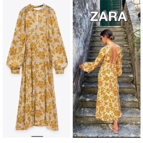 Zara Dresses Zara Yellow Floral Print Dress Poshmark